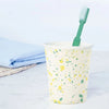 Mundspülbecher aus Papier Sprinkle grün/gelb